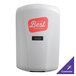 A white Excel ThinAir hand dryer with a red label with the words "best hand dryer" on it.