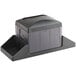 A black plastic Choice tabletop napkin dispenser with a lid on top.