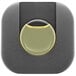A rectangular stainless steel simplehuman sensor trash can with a yellow circle on a black square.
