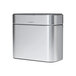 A simplehuman stainless steel rectangular compost caddy with a lid.