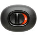 A black oval OXO Good Grips meat tenderizer with red and white buttons.