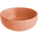 An Acopa Terra Cotta ramekin with a brown rim.