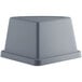 A gray square Lavex corner trash can lid.