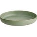 An Acopa Pangea sage matte porcelain pasta bowl with a rim.