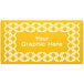 A yellow hexagonal sign with white text.