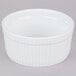 A white CAC fluted souffle bowl.