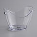 A clear plastic oval wine bucket with a curved handle.