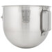 A Hobart stainless steel mixing bowl with handles.