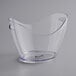 a clear glass bowl with a curved edge