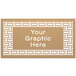 A brown rectangle with white text that reads "Your Graphic Here" on a white background.