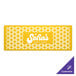 A SelectSpace hexagonal partition panel with a bright yellow hexagonal pattern and white text.