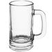 a clear glass mug with a handle