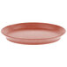 A paprika oval deli server with a short base.