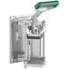 A Garde stainless steel wall mount vegetable dicer with a green handle.