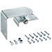 A metal bracket with screws and nuts for an Eliason Corporation traffic door.