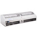 A white Curtron Air Pro air curtain machine with a white label.