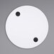 A white BFM Seating round tabletop with black circles on it.
