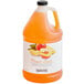 A jug of Narvon Peach Slushy concentrate with a peach on the label.