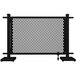A black metal SelectSpace gate with a circle pattern and straight stands.