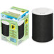 A black and white cylinder with a white lid and a box of Guardian Technologies Germ Guardian FLT5800 HEPA filters.