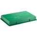 A green plastic container with a lid.