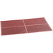 A red rectangular rubber anti-fatigue floor mat with short beveled edges and holes in it.