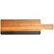 An Acopa acacia wood serving board with a handle.