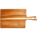 An Acopa acacia wood serving board with a handle.