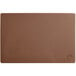 A brown rectangular Choice polyethylene cutting board with a logo on it.