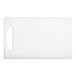 A white rectangular Choice polyethylene cutting board.