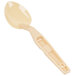 A beige plastic Cambro salad bar spoon with a handle.