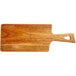 An Acopa acacia wood serving board with a handle.