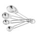 A Choice 4-piece stainless steel measuring spoon set with wire handles.