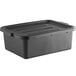 A black polypropylene bus tub with a lid.