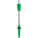 A white Unger telescopic pole with a black and green ErgoTec locking cone.