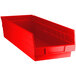 a red plastic bin with a white background