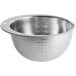 A stainless steel Choice batter bowl with a measuring scale.