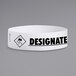 A white paper wristband with black text that says "DESIGNATED DRIVER"