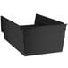 A black Regency plastic shelf bin with two compartments.