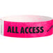 A pink Carnival King paper wristband with black text that says "ALL ACCESS"