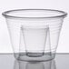 a close-up of a clear plastic cup