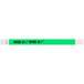 A mint green wristband with "OVER 21" in black text.