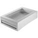 a white sink with a hole
