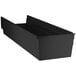 A black plastic Regency shelf bin with two compartments.