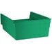 A green plastic Regency shelf bin.