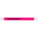 A neon pink and white Carnival King Tyvek wristband with black text that says "DESIGNATED DRIVER"