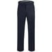 A close-up of Henry Segal women's navy dress pants with a buttoned waist.