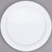 A white Thunder Group Nustone melamine plate with a narrow white rim.