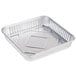 An 8" square foil cake pan with a lid.