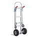 A silver and black Lavex 2-in-1 convertible hand truck with pneumatic wheels.